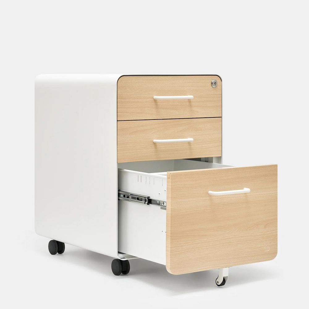 Hộc tủ tài liệu 3 ngăn The Leaf Plus (3 Ngăn - White - Oak - Mới, Full box, Chính hãng) (NDFC24LEAP02)