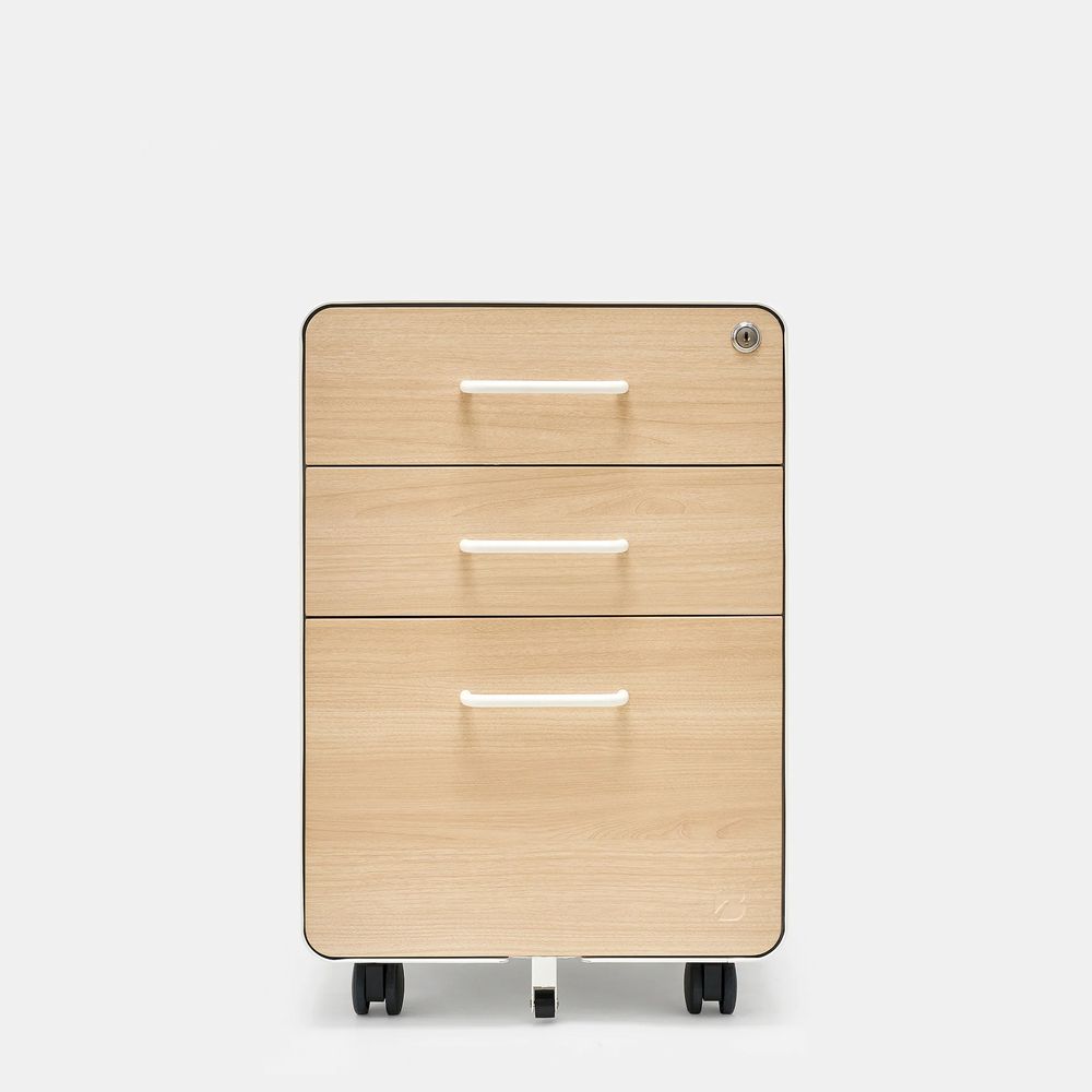 Hộc tủ tài liệu 3 ngăn The Leaf Plus (3 Ngăn - White - Oak - Mới, Full box, Chính hãng) (NDFC24LEAP02)