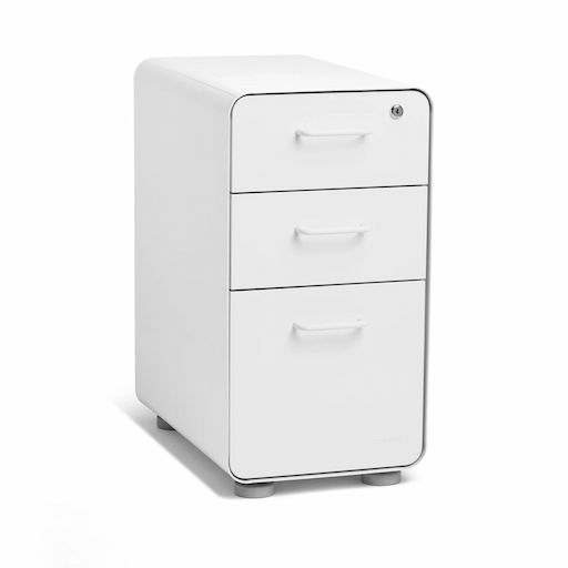 Hộc tủ tài liệu 3 ngăn The Leaf Slim (Slim - 3 Ngăn - White - Grey - Outlet, Chính hãng)