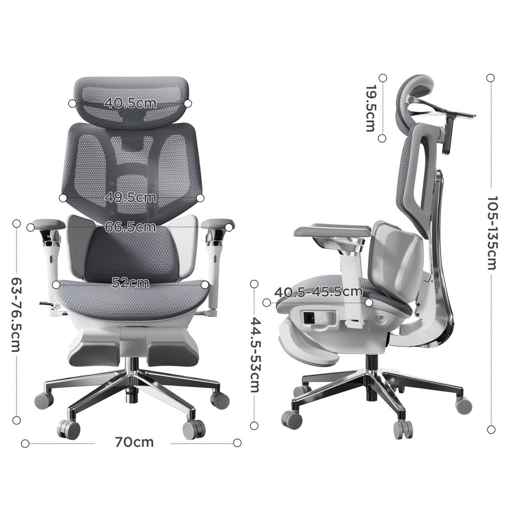 Ghế Công Thái Học Manson X7 Smart Electric (All Grey - Mới, Full box, Chính hãng)