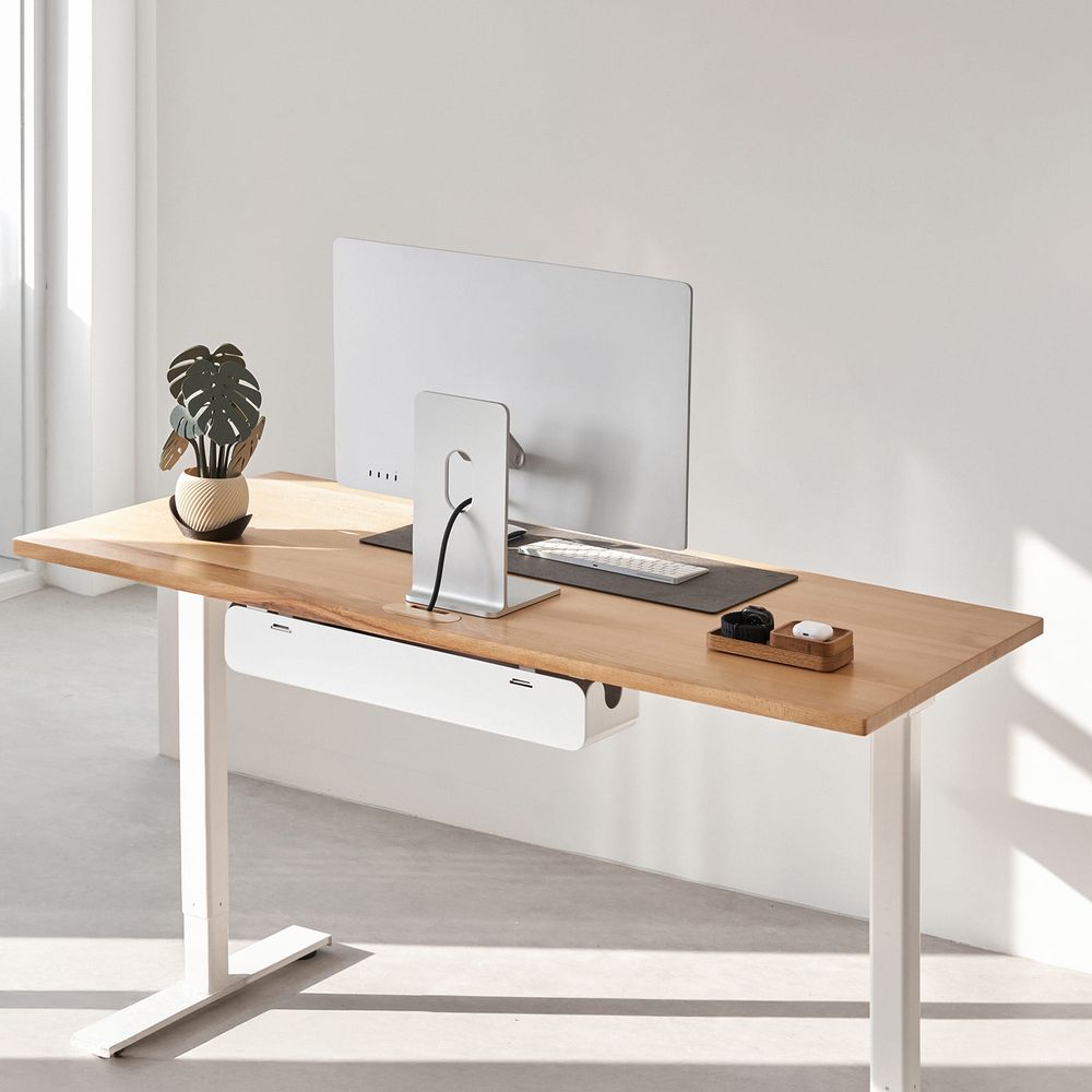 Bàn nâng hạ Fusion Edge - By NiceDesign (140x70cm - Khung trắng - Mới, Full box, Chính hãng)