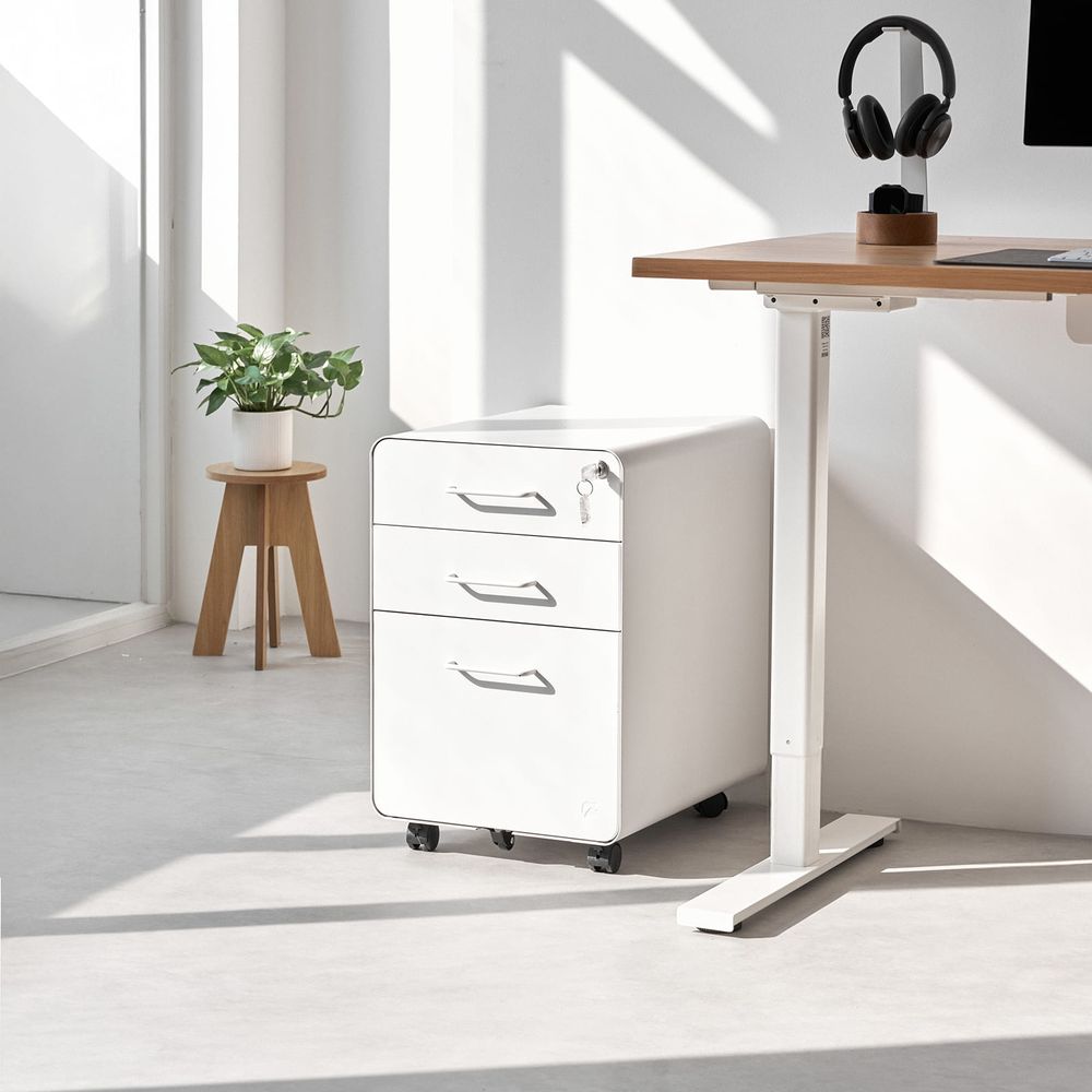 Bàn nâng hạ Fusion Edge - By NiceDesign (140x70cm - Khung trắng - Mới, Full box, Chính hãng)