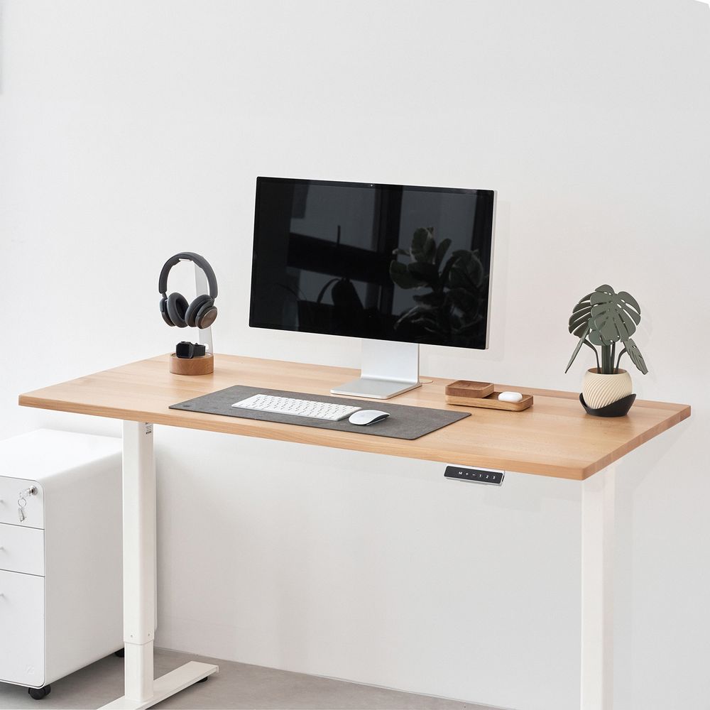 Bàn nâng hạ Fusion Edge - By NiceDesign (140x70cm - Khung trắng - Mới, Full box, Chính hãng)