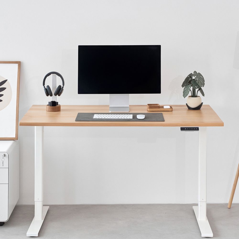 Bàn nâng hạ Fusion Edge - By NiceDesign (140x70cm - Khung trắng - Mới, Full box, Chính hãng)