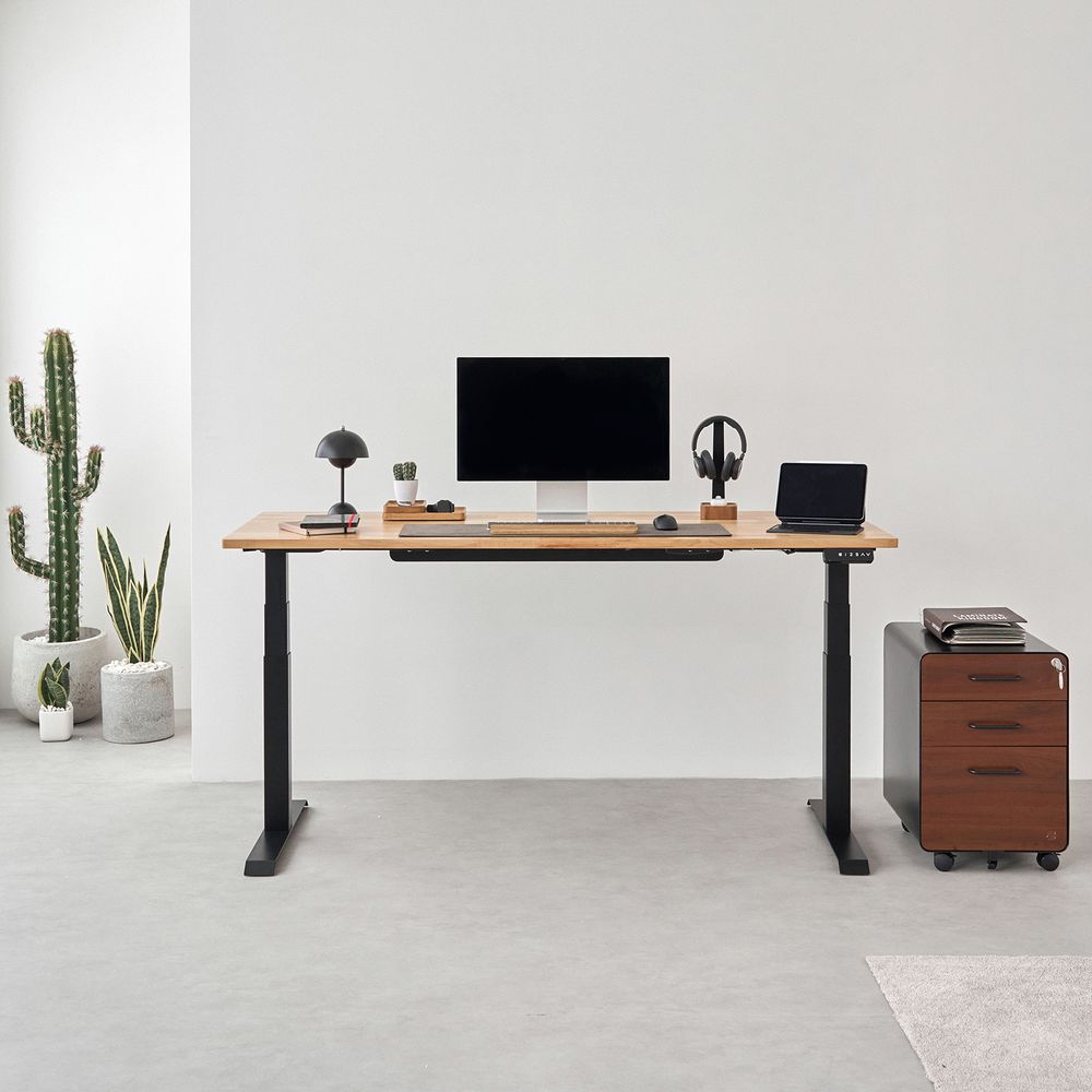 Bàn nâng hạ Taxua Fansi - By NiceDesign (180x75cm - Khung vuông đen - Mới, Full box, Chính hãng)