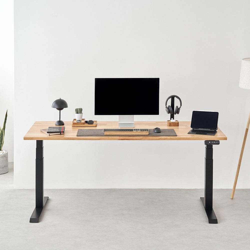 Bàn nâng hạ Taxua Fansi - By NiceDesign (180x75cm - Khung vuông đen - Mới, Full box, Chính hãng)