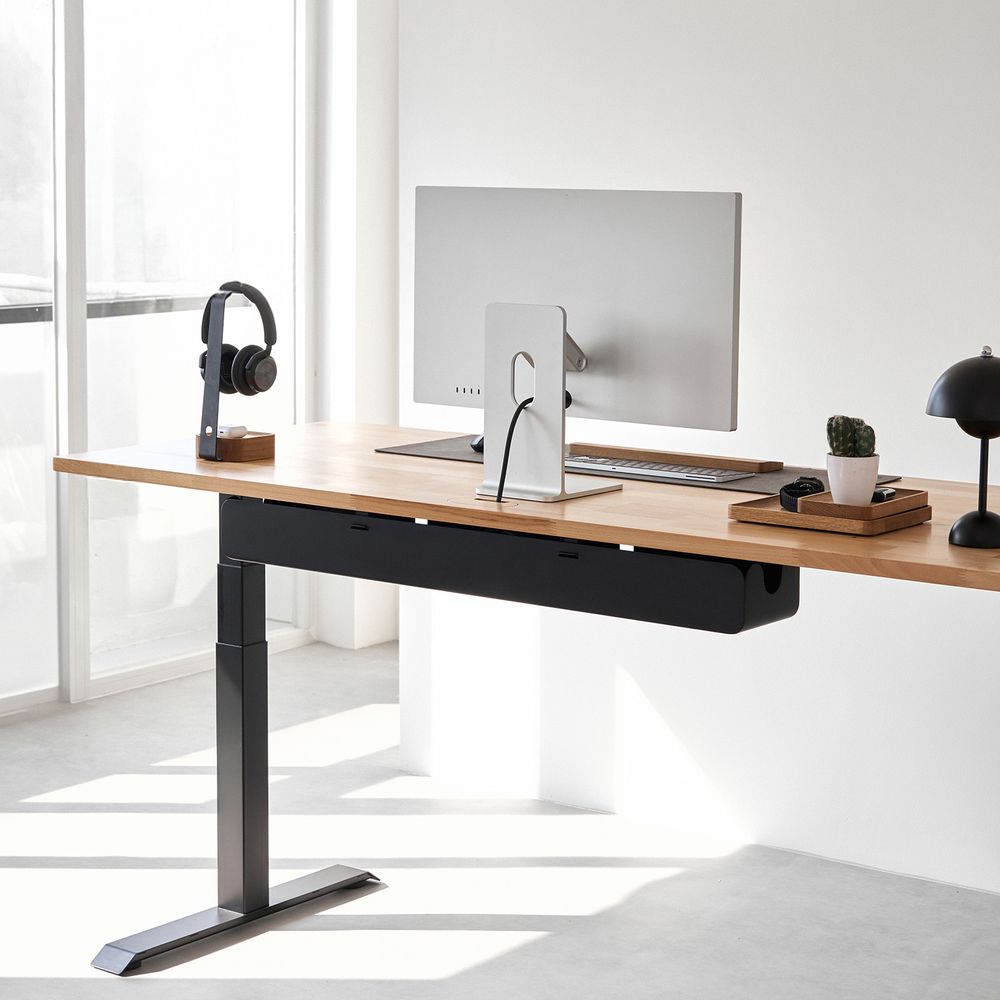 Bàn nâng hạ Taxua Fansi - By NiceDesign (180x75cm - Khung vuông đen - Mới, Full box, Chính hãng)
