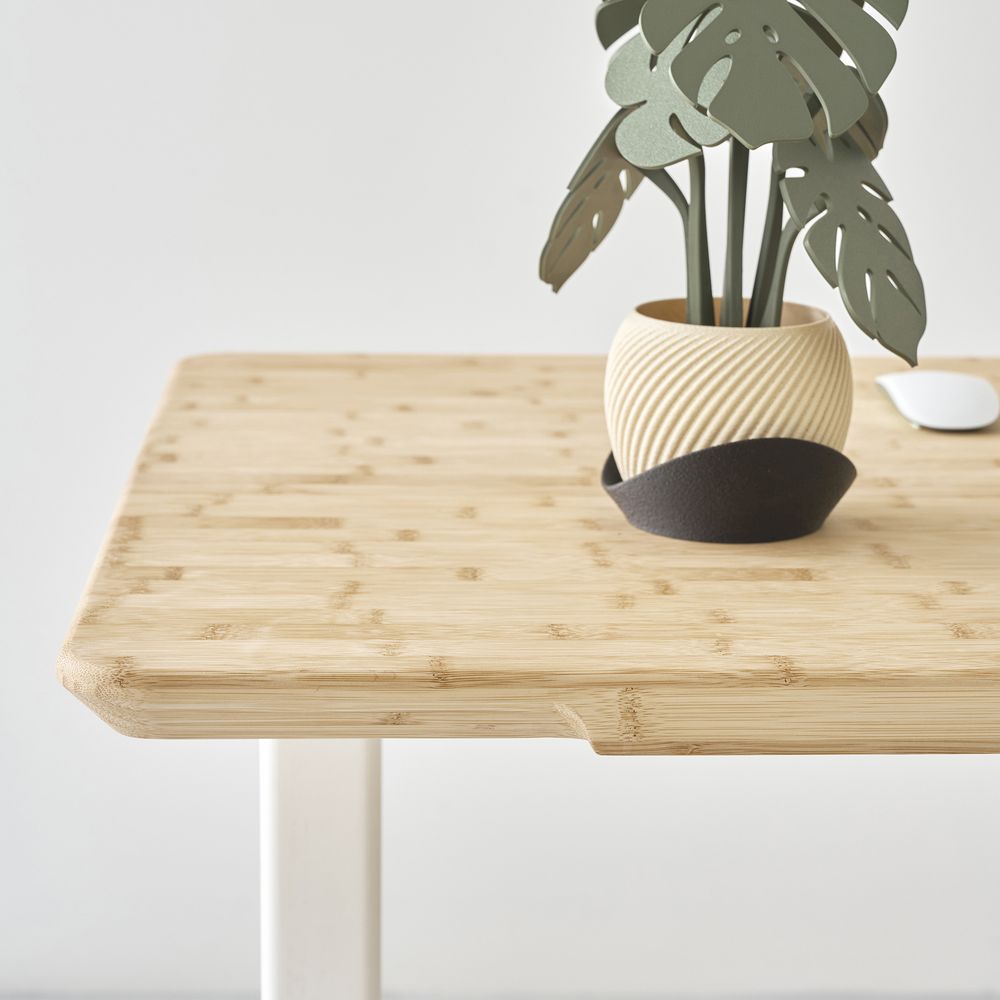 Bàn nâng hạ Edge Bamboo 2.0 - By NiceDesign (140x70cm - Khung trắng - Mới, Full box, Chính hãng)
