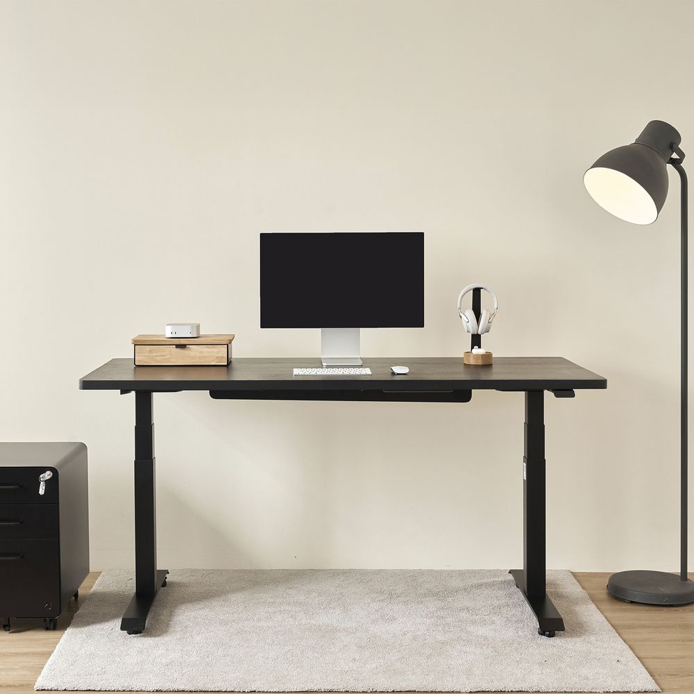Kệ màn hình ngăn kéo Aura - By NiceDesign (Size M-1 ngăn kéo - Black - Natural Rubber - Mới, Full box, Chính hãng)