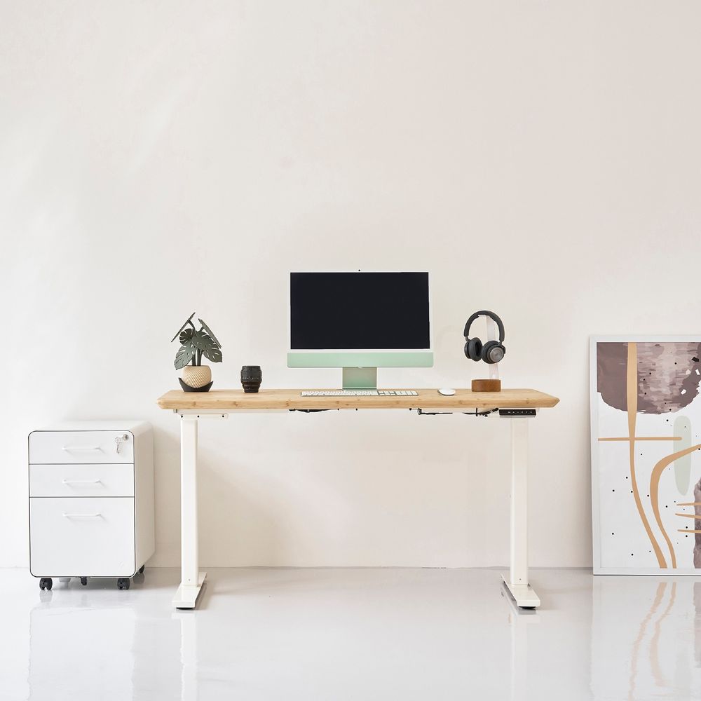 Bàn nâng hạ Edge Bamboo 2.0 - By NiceDesign (120x60cm - Khung đen - Mới, Full box, Chính hãng)