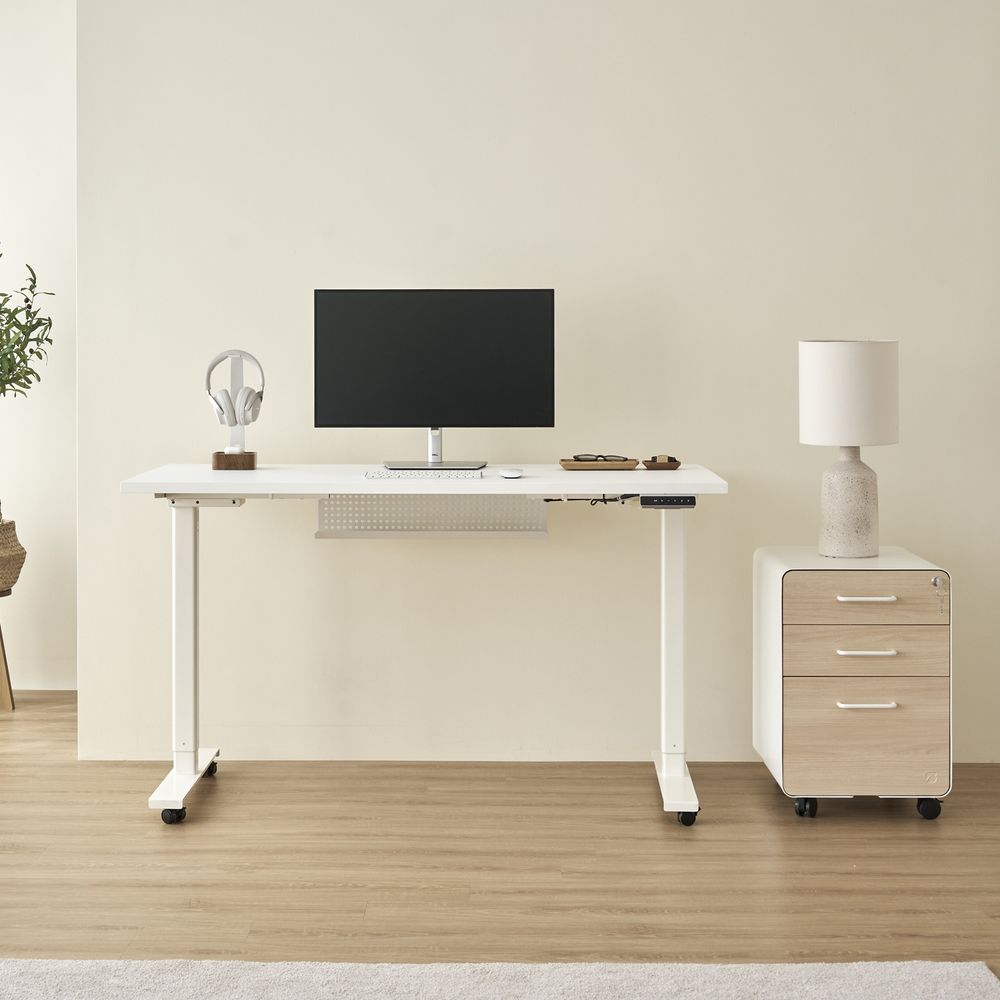 Bánh xe có khoá TROY cho bàn nâng hạ - By NiceDesign (Bộ 4 bánh xe - Đen - Mới, Full box, Chính hãng)