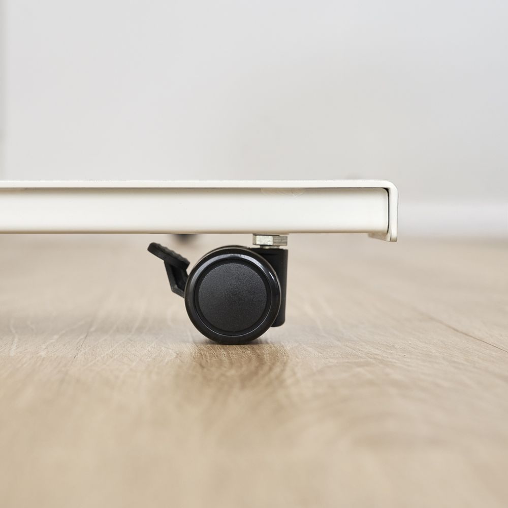 Bánh xe có khoá TROY cho bàn nâng hạ - By NiceDesign (Bộ 4 bánh xe - Đen - Mới, Full box, Chính hãng)