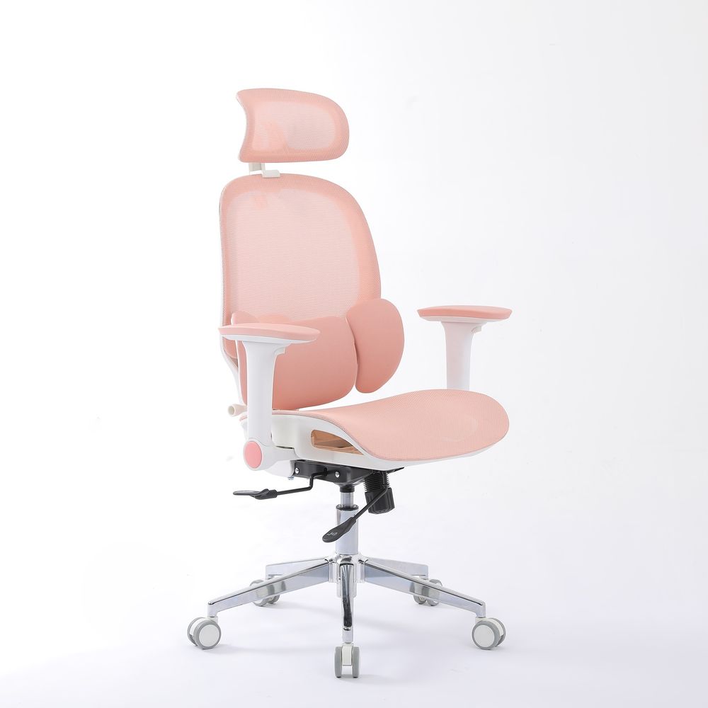Ghế Công Thái Học Manson E3 Lite (Lưới - Pink - Mới, Full box, Chính hãng)