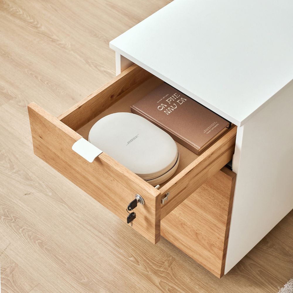 Hộc tủ tài liệu 2 ngăn Alexa - By NiceDesign (2 ngăn - White - Rubber - Mới, Sealed, Chính hãng) (NDFC25ALEX02)