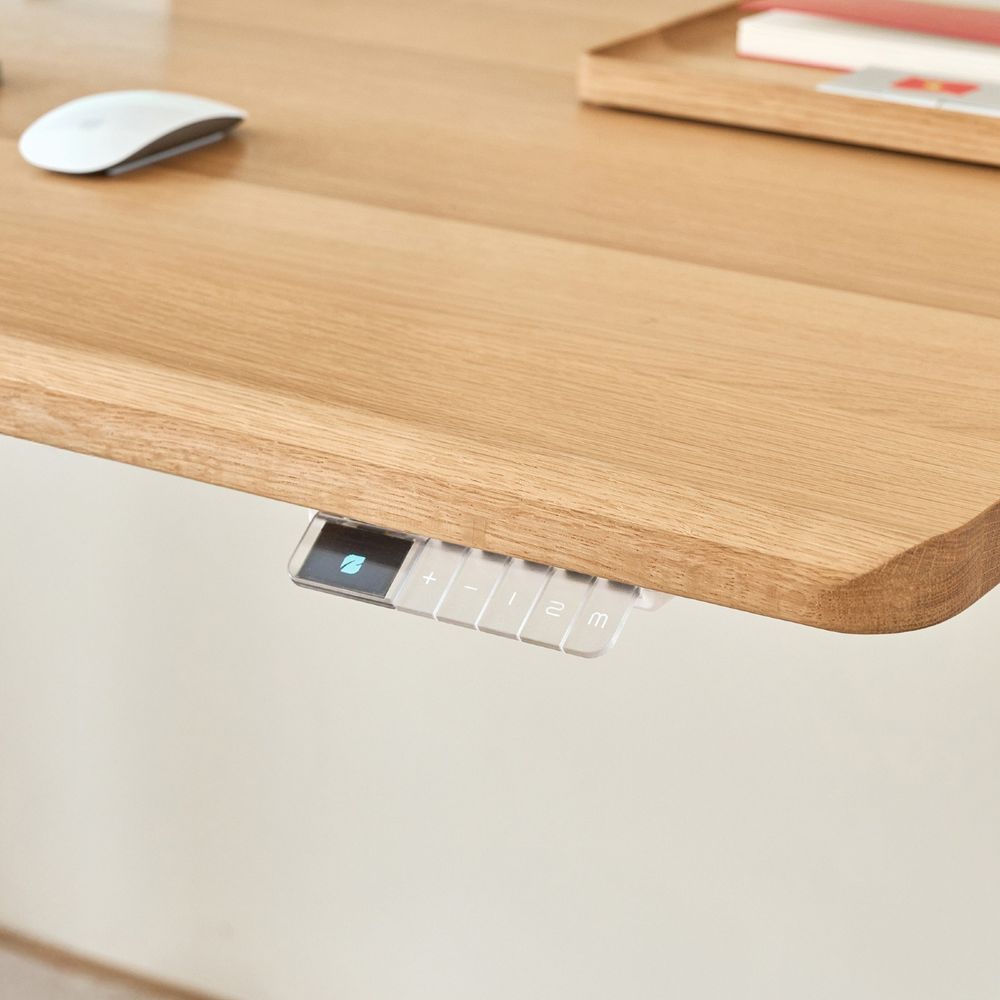 Mặt bàn gỗ tự nhiên Noble - By NiceDesign (1600x750x30mm - White - Oak - Mới, Full box, Chính hãng) (NDTT25NOBL04)