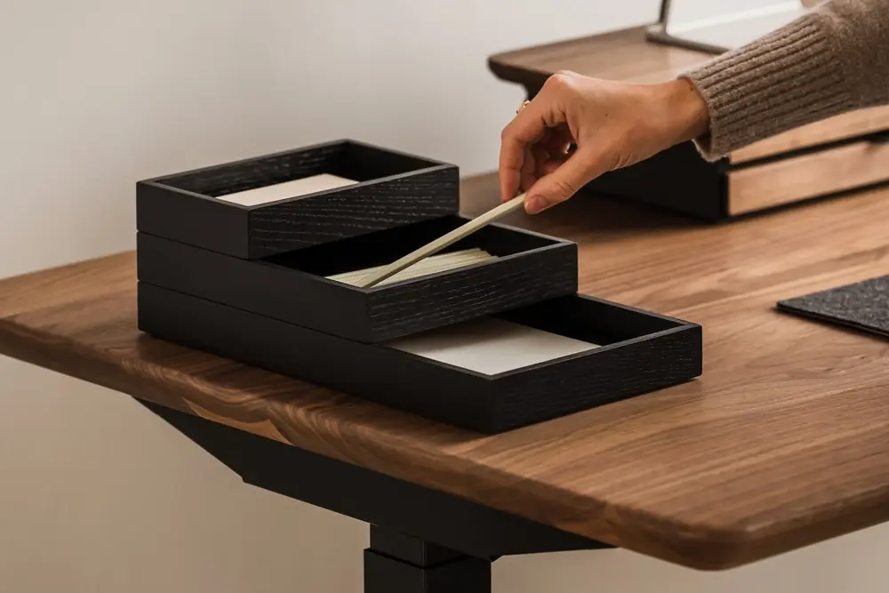 Valet Tray (12x20cm - Oak - Black - Mới, Full box, Chính hãng) (NDTR25VALE03BK)