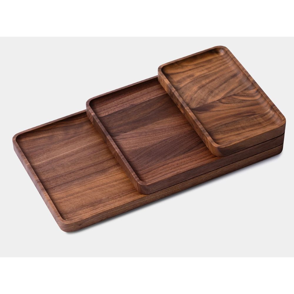 Khay để bàn Neat (Không vát) - By NiceDesign (20x12cm - Walnut - Mới, Full box, Chính hãng) (NDTR25NEAT03WN)