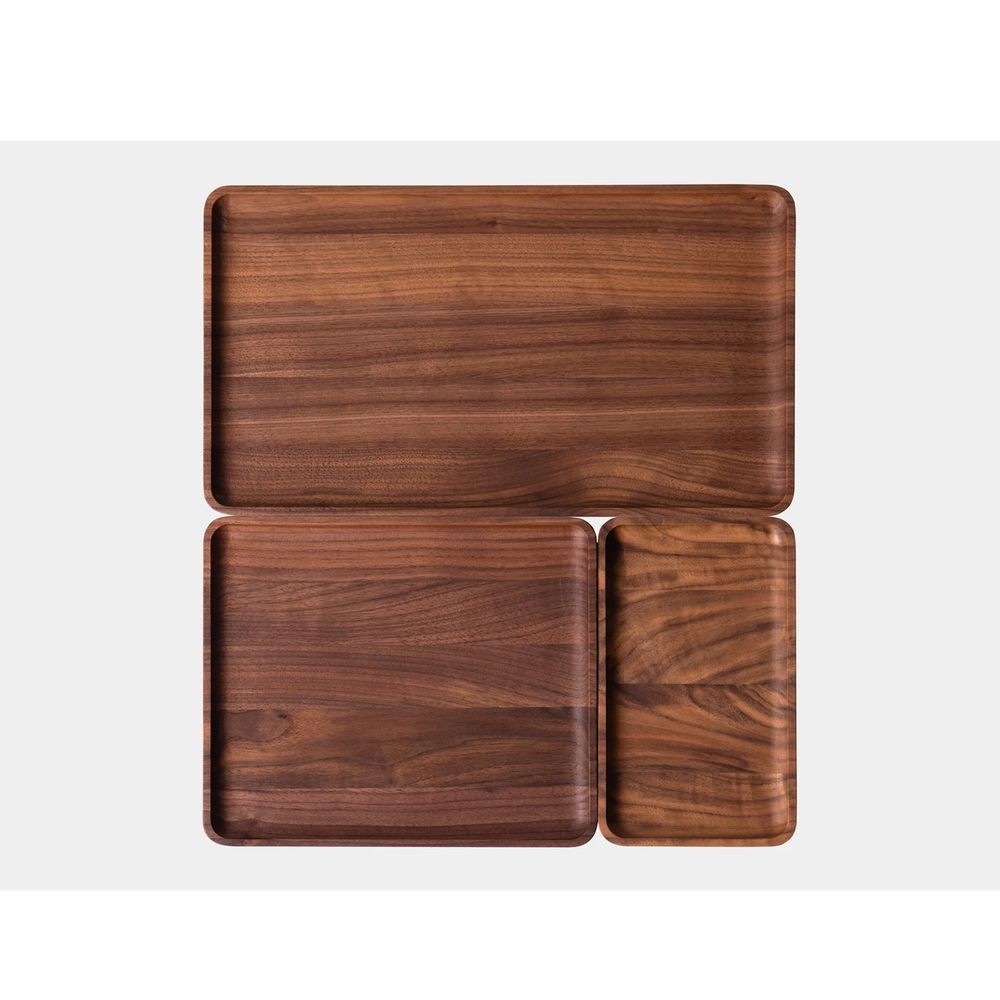 Khay để bàn Neat (Không vát) - By NiceDesign (20x12cm - Walnut - Mới, Full box, Chính hãng) (NDTR25NEAT03WN)