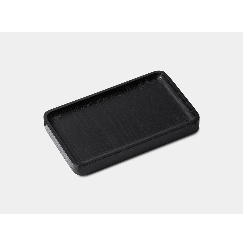 Khay để bàn Neat (Không vát) - By NiceDesign (20x12cm - Oak - Black - Mới, Full box, Chính hãng) (NDTR25NEAT03BK)