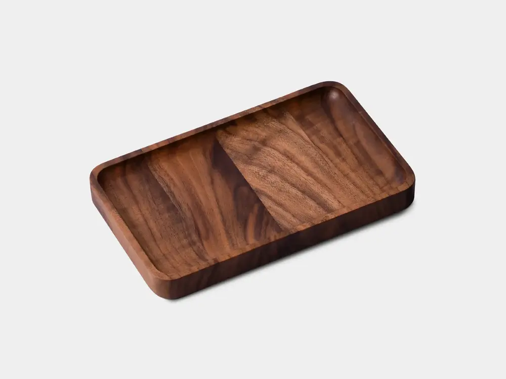 Khay để bàn Neat (Không vát) - By NiceDesign (20x12cm - Walnut - Mới, Full box, Chính hãng) (NDTR25NEAT03WN)