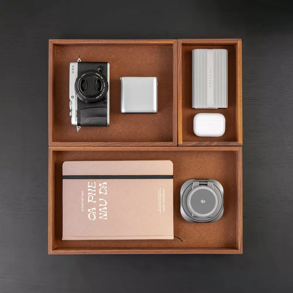 Valley Tray (12 × 20 × 3,7 cm - Walnut - Mới, Full box, Chính hãng) (NDTR25VALE03WN)