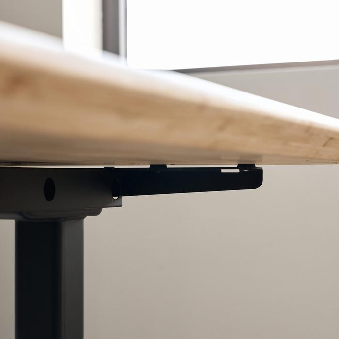 Bàn làm việc Bamboo Edge - By NiceDesign (Mặt bàn 120x60cm, tre - Khung vuông đen - Mới, Full box, Chính hãng)