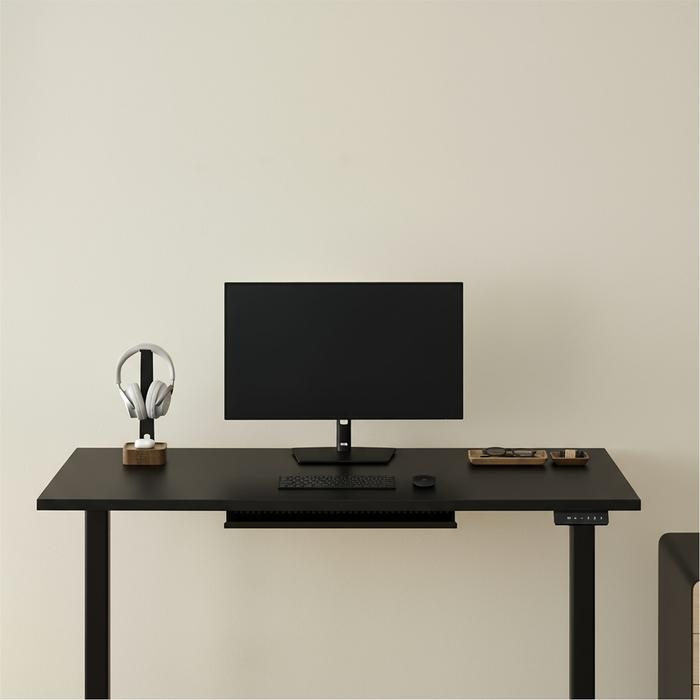 Bàn nâng hạ Pure Edge - By NiceDesign (Mặt bàn 140x70cm, màu đen - Khung đen - Mới, Full box, Chính hãng) (NDAF24PUED03)