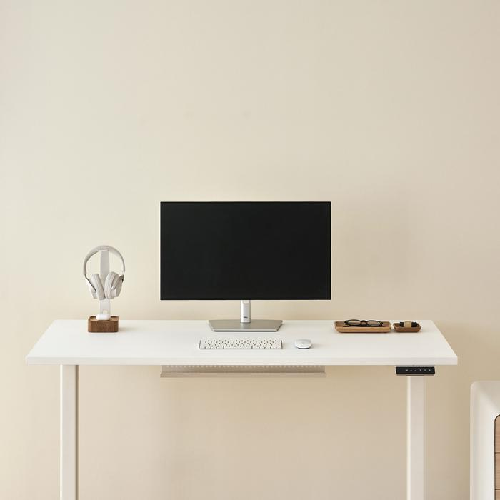 Bàn nâng hạ Pure Edge - By NiceDesign (Mặt bàn 140x70cm, màu trắng - Khung trắng - Mới, Full box, Chính hãng) (NDAF24PUED04)