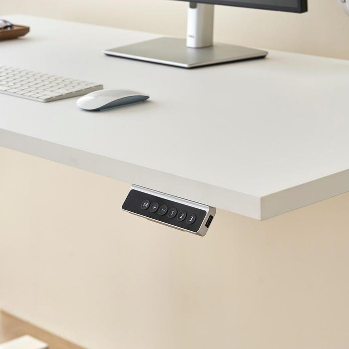 Bàn nâng hạ Pure Edge - By NiceDesign (Mặt bàn 140x70cm, màu trắng - Khung trắng - Mới, Full box, Chính hãng) (NDAF24PUED04)