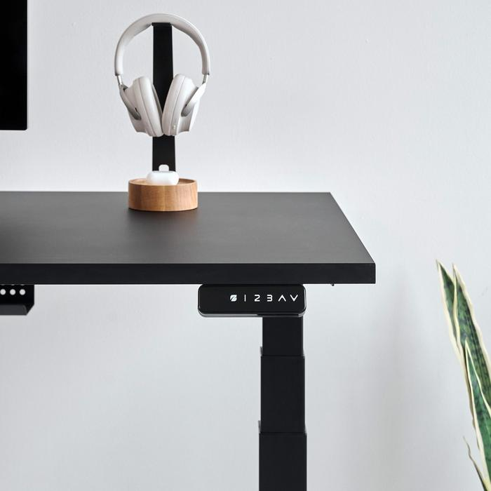 Bàn nâng hạ Pure Fansi - By NiceDesign (Mặt bàn 160x75cm, màu đen - Khung vuông đen - Mới, Full box, Chính hãng) (NDSD25PUFA01)