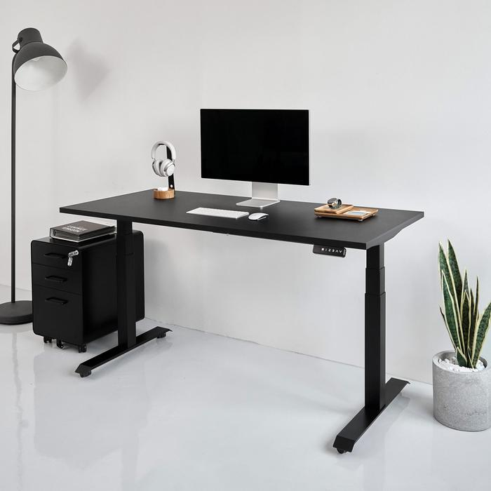 Bàn nâng hạ Pure Fansi - By NiceDesign (Mặt bàn 180x75cm, màu đen - Khung vuông đen - Mới, Full box, Chính hãng) (NDSD25PUFA03)