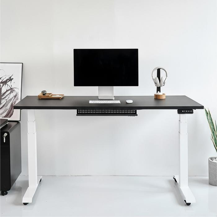 Bàn nâng hạ Pure Fansi - By NiceDesign (Mặt bàn 180x75cm, màu đen - Khung vuông trắng - Mới, Full box, Chính hãng) (NDSD25PUFA04)