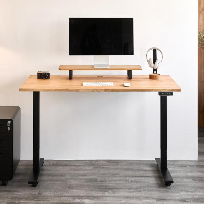 Bàn nâng hạ Taxua Edge - By NiceDesign (Cao Cấp) (Mặt bàn 140x70cm, gỗ tần bì, màu tự nhiên - Khung đen - Mới, Full box, Chính hãng) (NDSD23TAXU09)