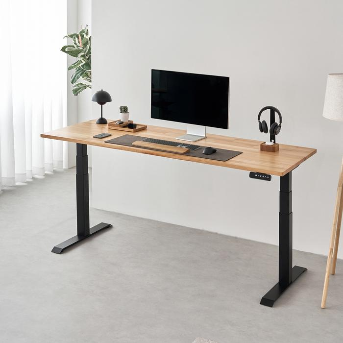 Bàn nâng hạ Taxua Fansi - By NiceDesign (Mặt bàn 180x75cm, gỗ dẻ gai, màu tự nhiên - Khung vuông đen - Mới, Full box, Chính hãng)