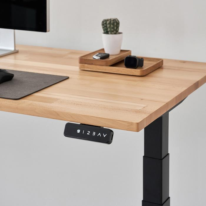 Bàn nâng hạ Taxua Fansi - By NiceDesign (Mặt bàn 180x75cm, gỗ dẻ gai, màu tự nhiên - Khung vuông đen - Mới, Full box, Chính hãng)