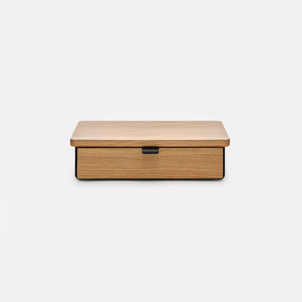 Kệ màn hình ngăn kéo Aura - By NiceDesign (Size M-1 ngăn - Black - Oak Natural - Mới, Full box, Chính hãng)