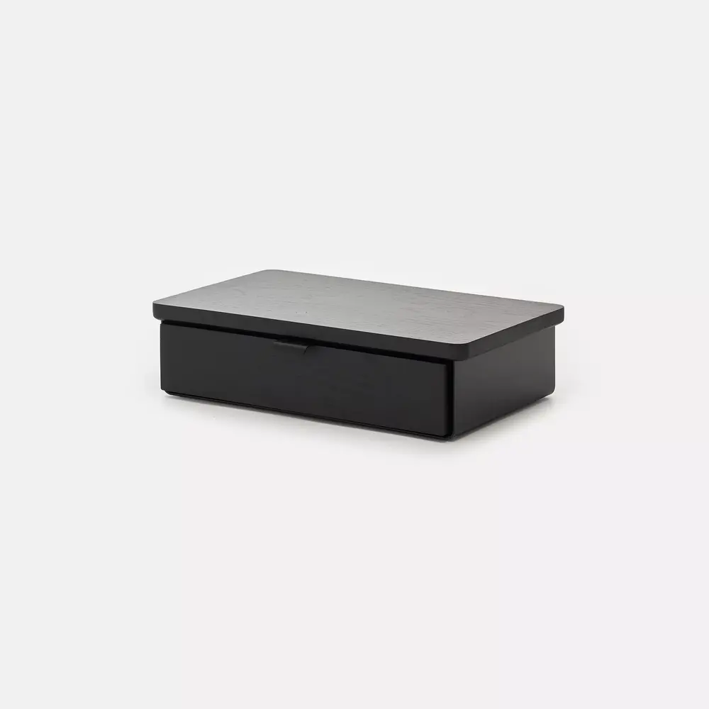 Kệ màn hình ngăn kéo Aura - By NiceDesign (Size M-1 ngăn - Black - Black Oak - Mới, Full box, Chính hãng)