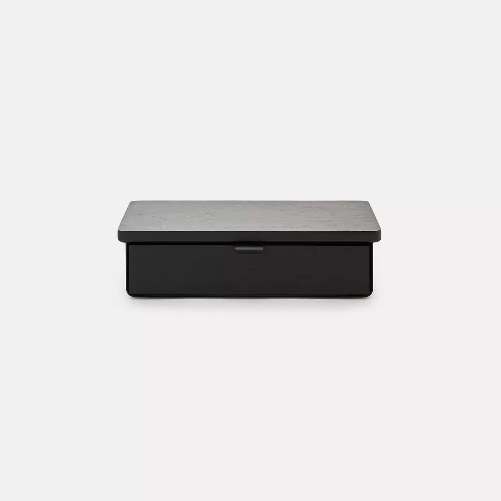 Kệ màn hình ngăn kéo Aura - By NiceDesign (Size M-1 ngăn - Black - Black Oak - Mới, Full box, Chính hãng)