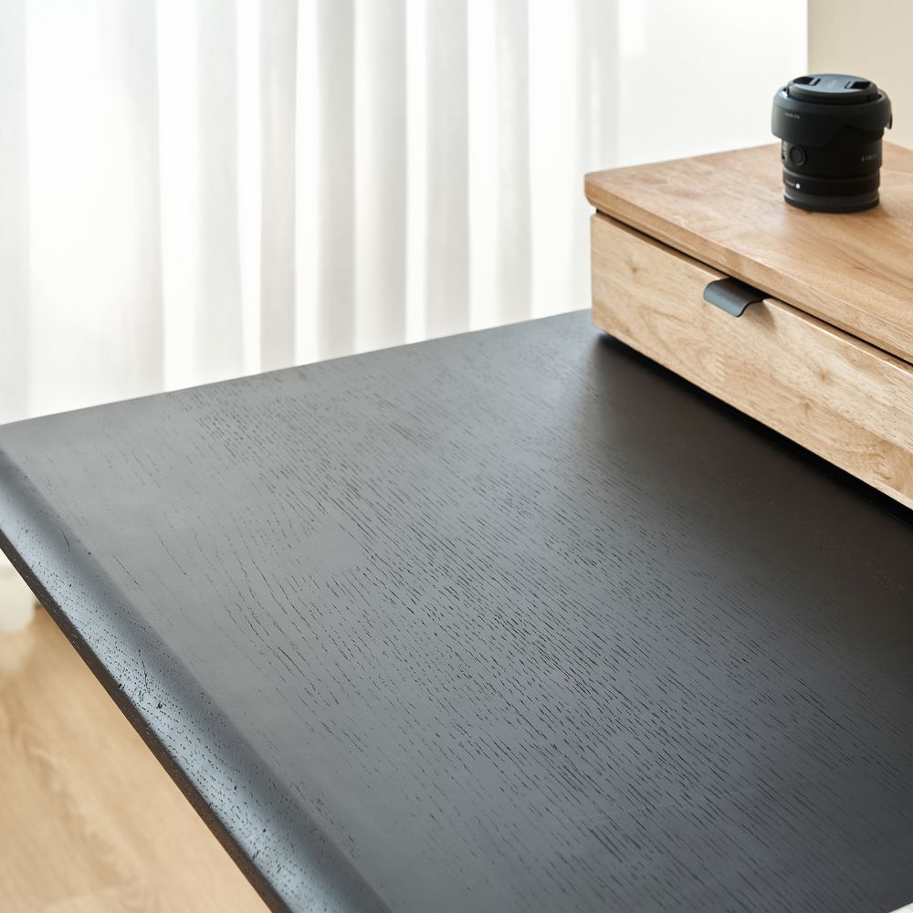 Bàn nâng hạ Noble Grande - By NiceDesign (Mặt bàn 160x75cm, màu gỗ đen - Khung vuông đen - Mới, Full box, Chính hãng) (NDSD24GRAN01)