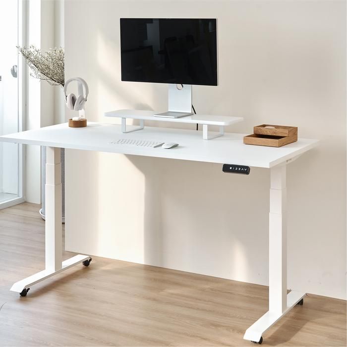 Bàn nâng hạ Pure Fansi - By NiceDesign (Mặt bàn 160x75cm, màu trắng - Khung vuông trắng - Mới, Full box, Chính hãng)