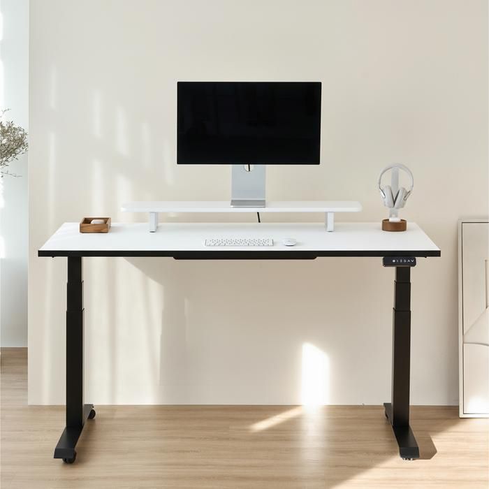 Bàn nâng hạ Pure Fansi - By NiceDesign (Mặt bàn 180x75cm, màu trắng - Khung vuông đen - Mới, Full box, Chính hãng)