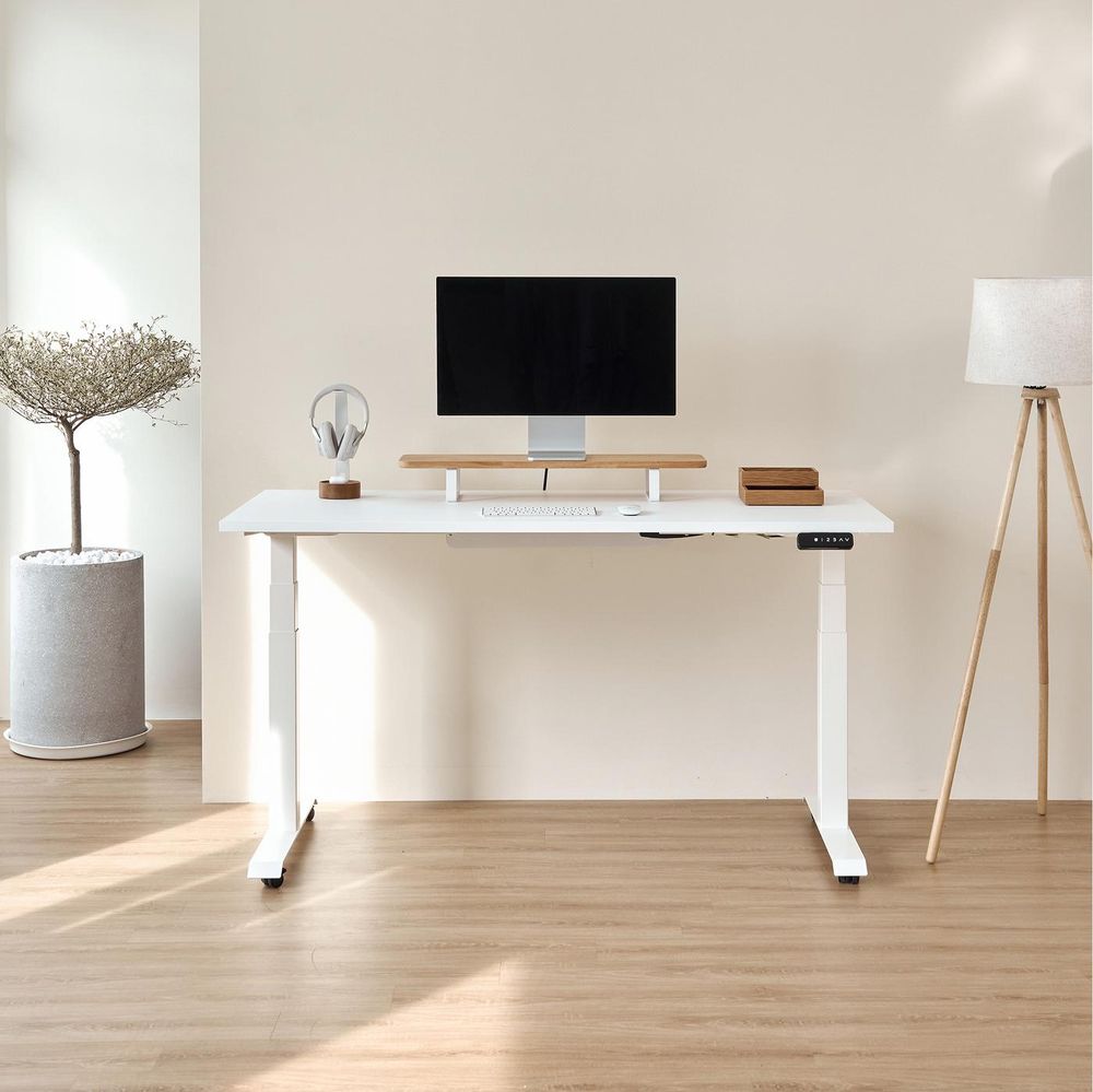 Bàn nâng hạ Pure Fansi - By NiceDesign (Mặt bàn 160x75cm, màu trắng - Khung vuông trắng - Mới, Full box, Chính hãng)