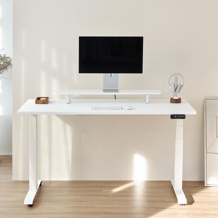 Bàn nâng hạ Pure Fansi - By NiceDesign (Mặt bàn 160x75cm, màu trắng - Khung vuông trắng - Mới, Full box, Chính hãng)