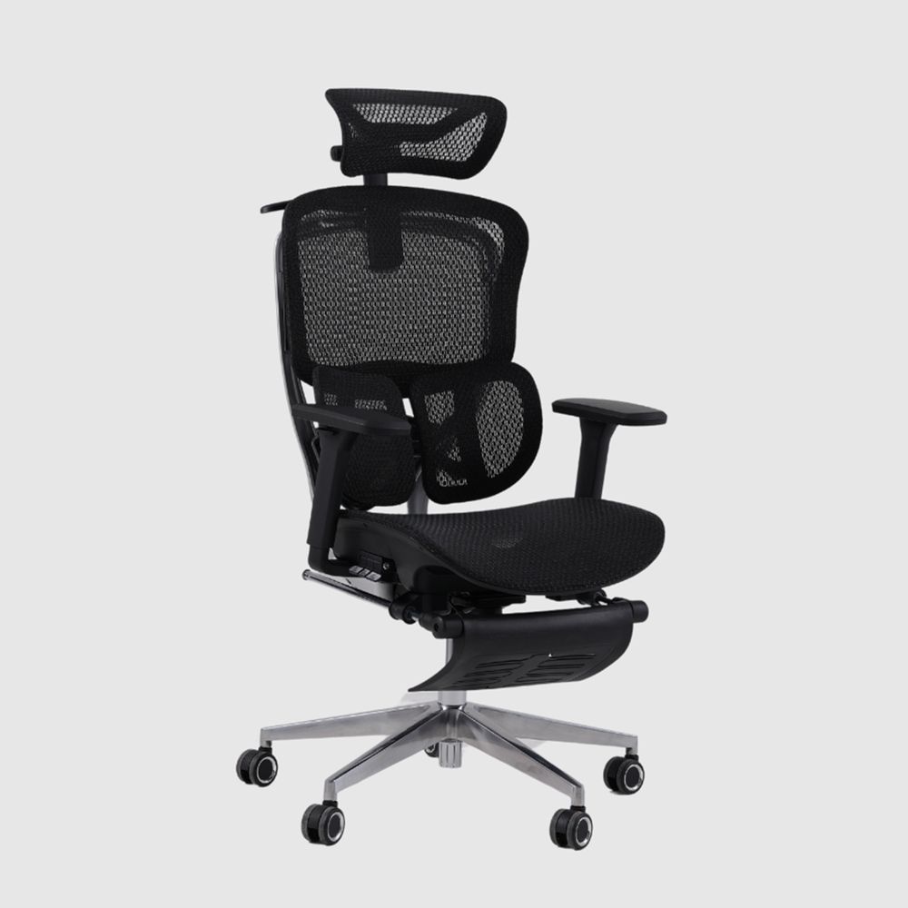 Ghế Công Thái Học GAMI Crom (Kèm Kê Chân - All Black - Mới, Full box, Chính hãng)