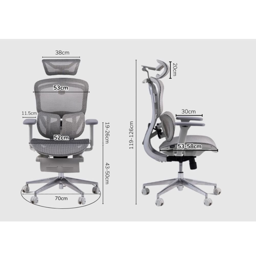 Ghế Công Thái Học GAMI Crom (Không Kèm Kê Chân - Carbon Grey - Mới, Full box, Chính hãng)