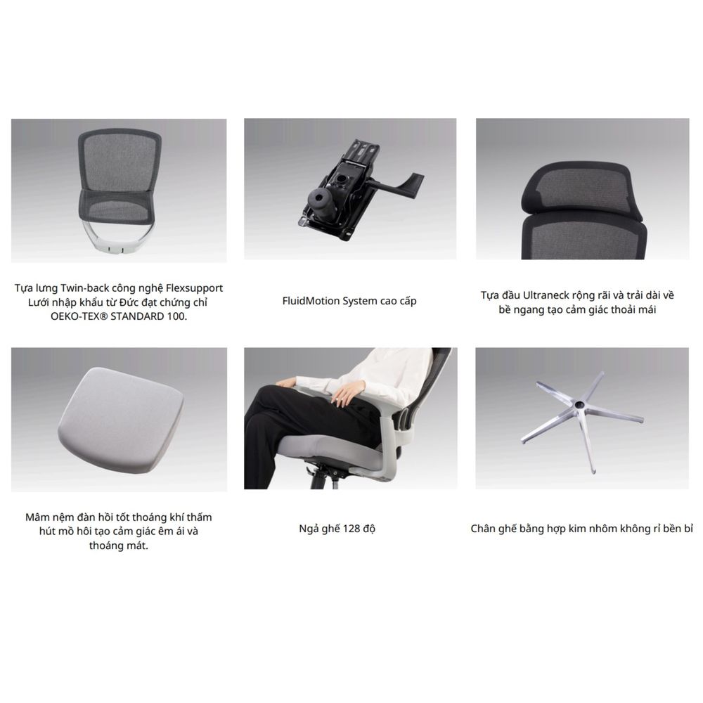 Ghế Văn Phòng Gami Core (Cool Gray - Mới, Full box, Chính hãng)
