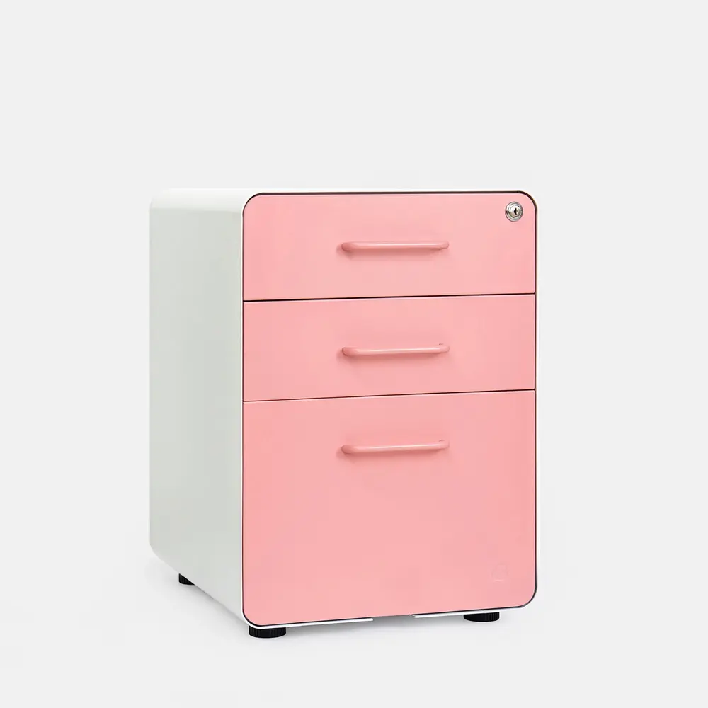 Hộc tủ tài liệu The Leaf - Outlet (3 ngăn - Pink - White - Outlet, Chính hãng) (TheleafOL02)