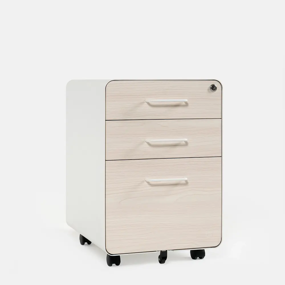 Hộc tủ tài liệu The Leaf - Outlet (3 ngăn - Oak - White - Outlet, Chính hãng) (TheleafOL12)