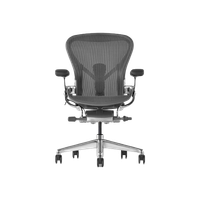 Ghế Công Thái Học Herman Miller Aeron (Size B - Chân Nhôm - Graphite - Mới, Full box, Nhập khẩu)