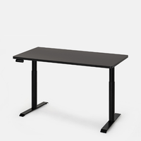 Bàn nâng hạ PULUONG - Oval - By NiceDesign (Cao Cấp) (Mặt bàn đen - 152.4x76.2x2.5cm - Khung đen - Mới, Full box, Chính hãng) (NDSD23PULU05)